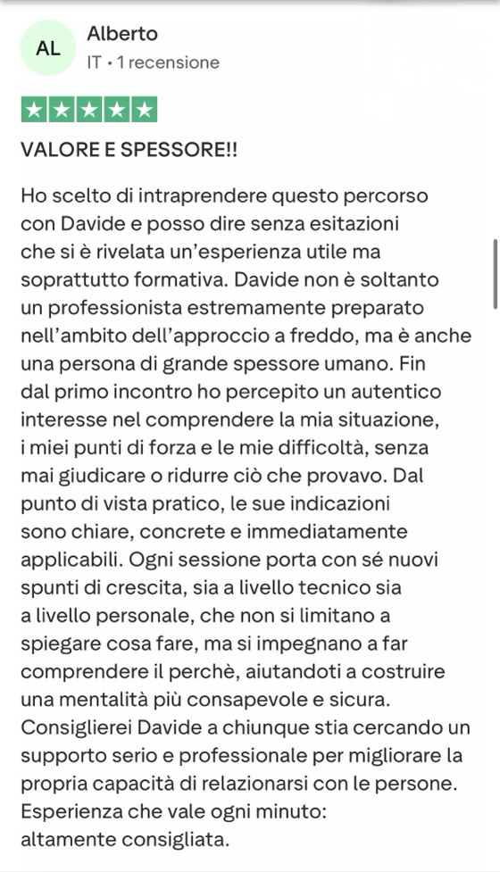 Recensione Trustpilot 1